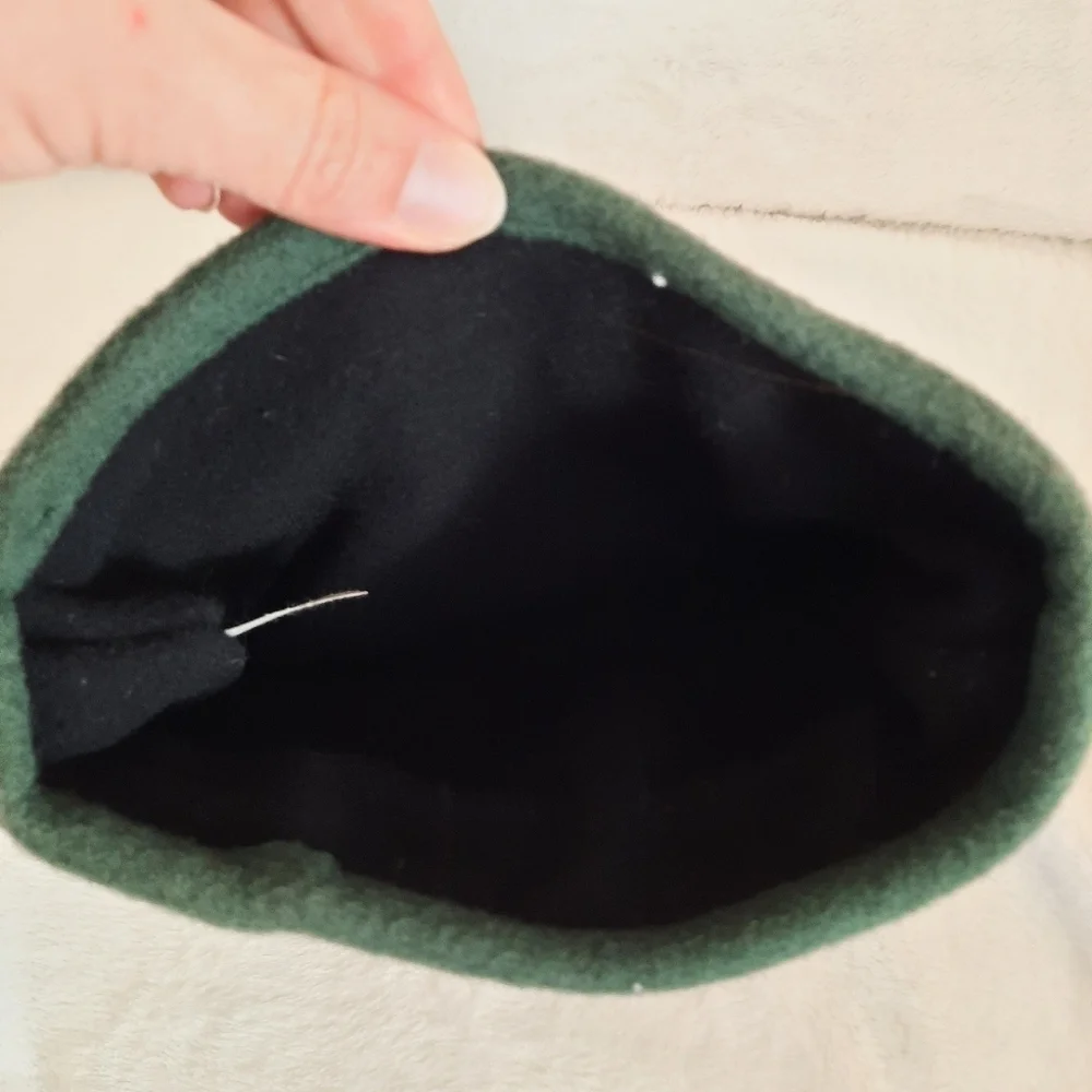 Vintage WoolWork Kitchen Wooly 100% wool dark hunter green fleece lined hat